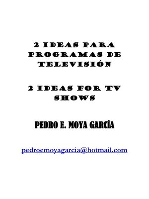 cover image of 2 Ideas Para Programas De Televisión
